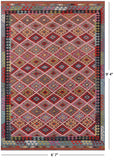 Reversible Kilim Flat Weave Wool On Wool Rug - 6' 7" X 9' 4" - Golden Nile