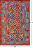 Reversible Kilim Flat Weave Wool On Wool Rug - 6' 5" X 9' 8" - Golden Nile