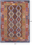 Reversible Kilim Flat Weave Wool On Wool Rug - 6' 8" X 9' 9" - Golden Nile