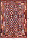 Reversible Kilim Flat Weave Wool On Wool Rug - 6' 8" X 9' 6" - Golden Nile