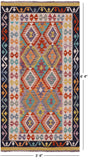 Reversible Kilim Flat Weave Wool On Wool Rug - 3' 4" X 6' 4" - Golden Nile