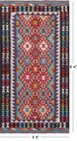 Reversible Kilim Flat Weave Wool On Wool Rug - 3' 4" X 6' 4" - Golden Nile