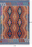 Reversible Kilim Flat Weave Wool On Wool Rug - 4' 4" X 6' 4" - Golden Nile