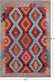 Reversible Kilim Flat Weave Wool On Wool Rug - 3' 5" X 5' 1" - Golden Nile