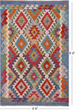 Reversible Kilim Flat Weave Wool On Wool Rug - 3' 5" X 5' 2" - Golden Nile