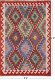 Reversible Kilim Flat Weave Wool On Wool Rug - 3' 4" X 4' 9" - Golden Nile