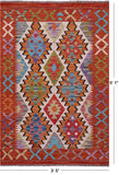 Reversible Kilim Flat Weave Wool On Wool Rug - 3' 5" X 5' 1" - Golden Nile