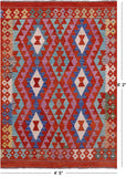 Reversible Kilim Flat Weave Wool On Wool Rug - 4' 5" X 6' 2" - Golden Nile