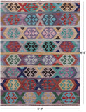 Reversible Kilim Flat Weave Wool On Wool Rug - 5' 0" X 6' 5" - Golden Nile