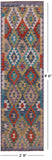 Reversible Kilim Flat Weave Wool On Wool Runner Rug - 2' 9" X 9' 6" - Golden Nile