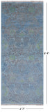 Blue Overdyed Full Pile Handmade Wool Runner Rug - 2' 7" X 6' 4" - Golden Nile