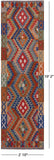 Reversible Kilim Flat Weave Wool On Wool Runner Rug - 2' 10" X 10' 2" - Golden Nile