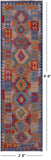 Reversible Kilim Flat Weave Wool On Wool Runner Rug - 2' 8" X 9' 8" - Golden Nile