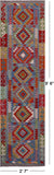 Reversible Kilim Flat Weave Wool On Wool Runner Rug - 2' 7" X 9' 6" - Golden Nile