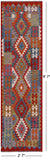 Reversible Kilim Flat Weave Wool On Wool Runner Rug - 2' 7" X 9' 7" - Golden Nile