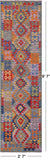Reversible Kilim Flat Weave Wool On Wool Runner Rug - 2' 7" X 9' 7" - Golden Nile
