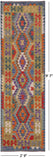 Reversible Kilim Flat Weave Wool On Wool Runner Rug - 2' 9" X 9' 7" - Golden Nile
