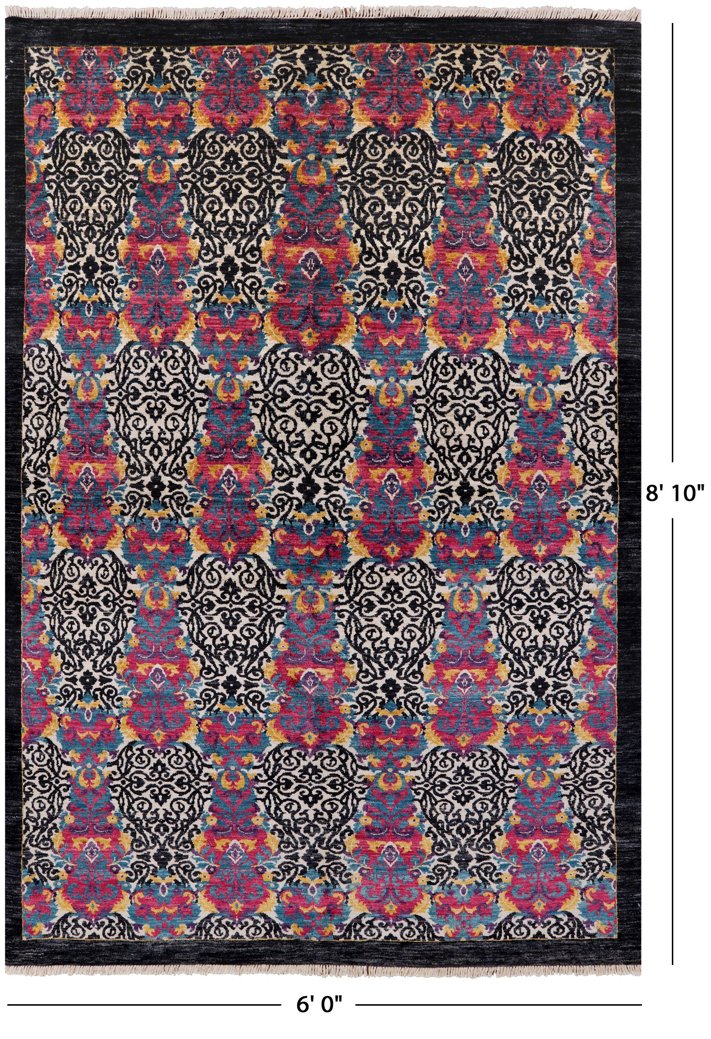 William Morris Hand Knotted Wool Area Rug - 6' 0" X 8' 10" - Golden Nile