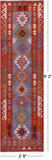 Reversible Kilim Flat Weave Wool On Wool Rug - 2' 8" X 9' 2" - Golden Nile
