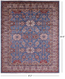 Blue Super Kazak Hand Knotted Wool Rug - 8' 2" X 10' 0" - Golden Nile