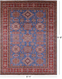 Blue Super Kazak Hand Knotted Wool Rug - 8' 11" X 11' 8" - Golden Nile