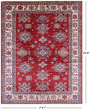 Red Super Kazak Hand Knotted Wool Rug - 7' 11" X 10' 0" - Golden Nile
