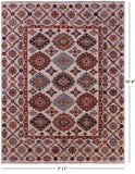 Ivory Super Kazak Hand Knotted Wool Rug - 7' 11" X 10' 4" - Golden Nile