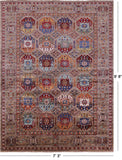 Turkmen Ersari Handmade Wool Rug - 7' 3" X 9' 8" - Golden Nile