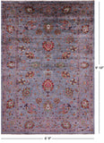 Grey Peshawar Hand Knotted Wool Rug - 6' 9" X 9' 10" - Golden Nile