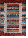 Tribal Persian Gabbeh Hand Knotted Wool Rug - 5' 10" X 8' 0" - Golden Nile