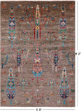 Tribal Persian Gabbeh Hand Knotted Wool Rug - 5' 9" X 8' 2" - Golden Nile