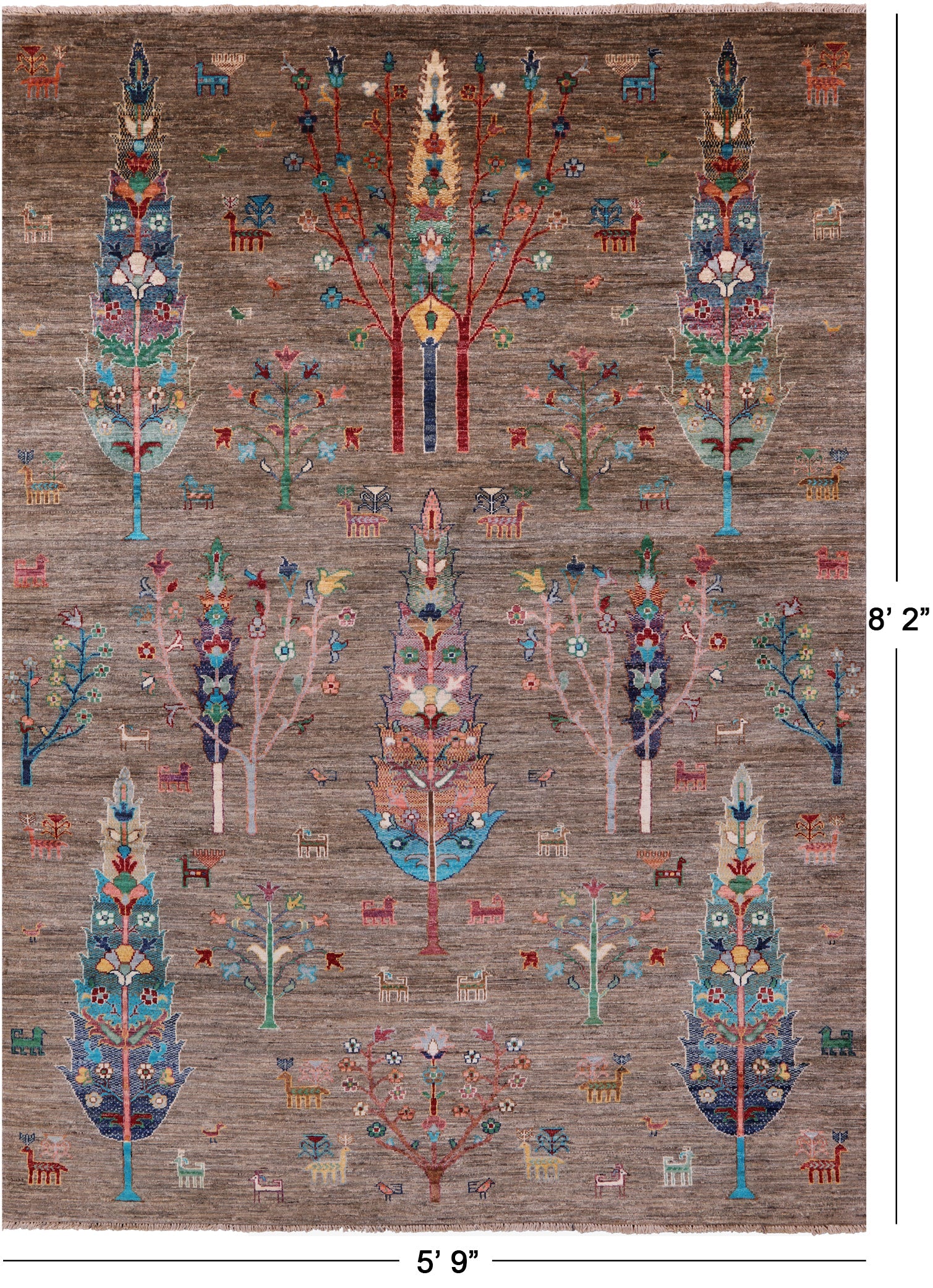 Tribal Persian Gabbeh Hand Knotted Wool Rug - 5' 9" X 8' 2" - Golden Nile