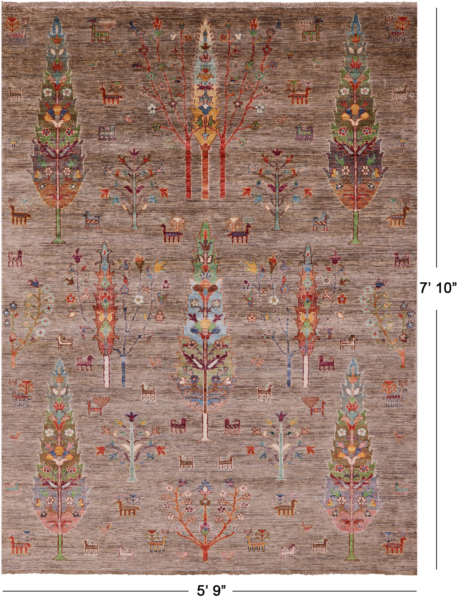 Tribal Persian Gabbeh Handmade Wool Rug - 5' 9" X 7' 10" - Golden Nile