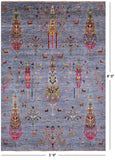 Tribal Persian Gabbeh Hand Knotted Wool Rug - 5' 9" X 8' 0" - Golden Nile