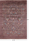 Brown Peshawar Hand Knotted Wool Rug - 5' 10" X 8' 1" - Golden Nile