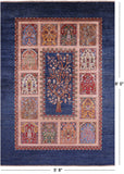 Blue Tree Of Life Persian Handmade Wool Rug - 5' 8" X 8' 0" - Golden Nile