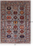 Turkmen Ersari Handmade Wool Rug - 6' 0" X 8' 6" - Golden Nile