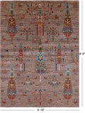 Tribal Persian Gabbeh Hand Knotted Wool Rug - 5' 10" X 8' 0" - Golden Nile