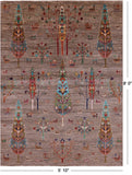 Tribal Persian Gabbeh Hand Knotted Wool Rug - 5' 10" X 8' 0" - Golden Nile