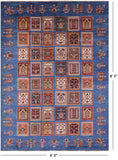 Blue Garden Design Persian Hand Knotted Wool Rug - 6' 0" X 8' 3" - Golden Nile
