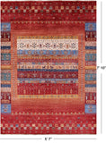 Tribal Persian Gabbeh Hand Knotted Wool Rug - 5' 7" X 7' 10" - Golden Nile