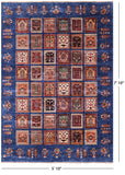 Blue Garden Design Persian Hand Knotted Wool Rug - 5' 10" X 7' 10" - Golden Nile
