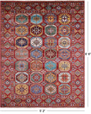 Red Turkmen Ersari Hand Knotted Wool Rug - 5' 2" X 6' 6" - Golden Nile