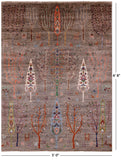 Persian Gabbeh Tribal Hand Knotted Wool Rug - 5' 0" X 6' 8" - Golden Nile
