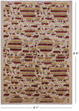 Ivory William Morris Rose Garden Hand Knotted Wool Area Rug - 6' 1" X 8' 9" - Golden Nile