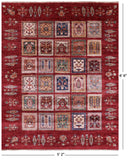 Red Garden Design Persian Hand Knotted Wool Rug - 5' 2" X 6' 6" - Golden Nile