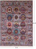 Turkmen Ersari Hand Knotted Wool Rug - 5' 0" X 6' 10" - Golden Nile
