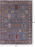 Peshawar Hand Knotted Wool Rug - 5' 0" X 6' 9" - Golden Nile
