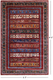 Tribal Persian Gabbeh Hand Knotted Wool Rug - 5' 7" X 8' 5" - Golden Nile