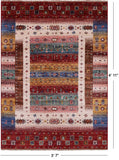 Tribal Persian Gabbeh Handmade Wool Rug - 3' 7" X 4' 11" - Golden Nile